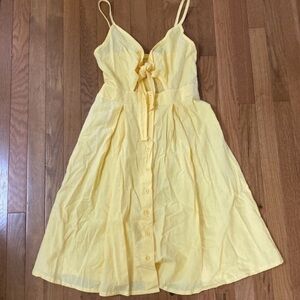Lalook NWT woman's size large peekaboo yellow sleeveless summer dress